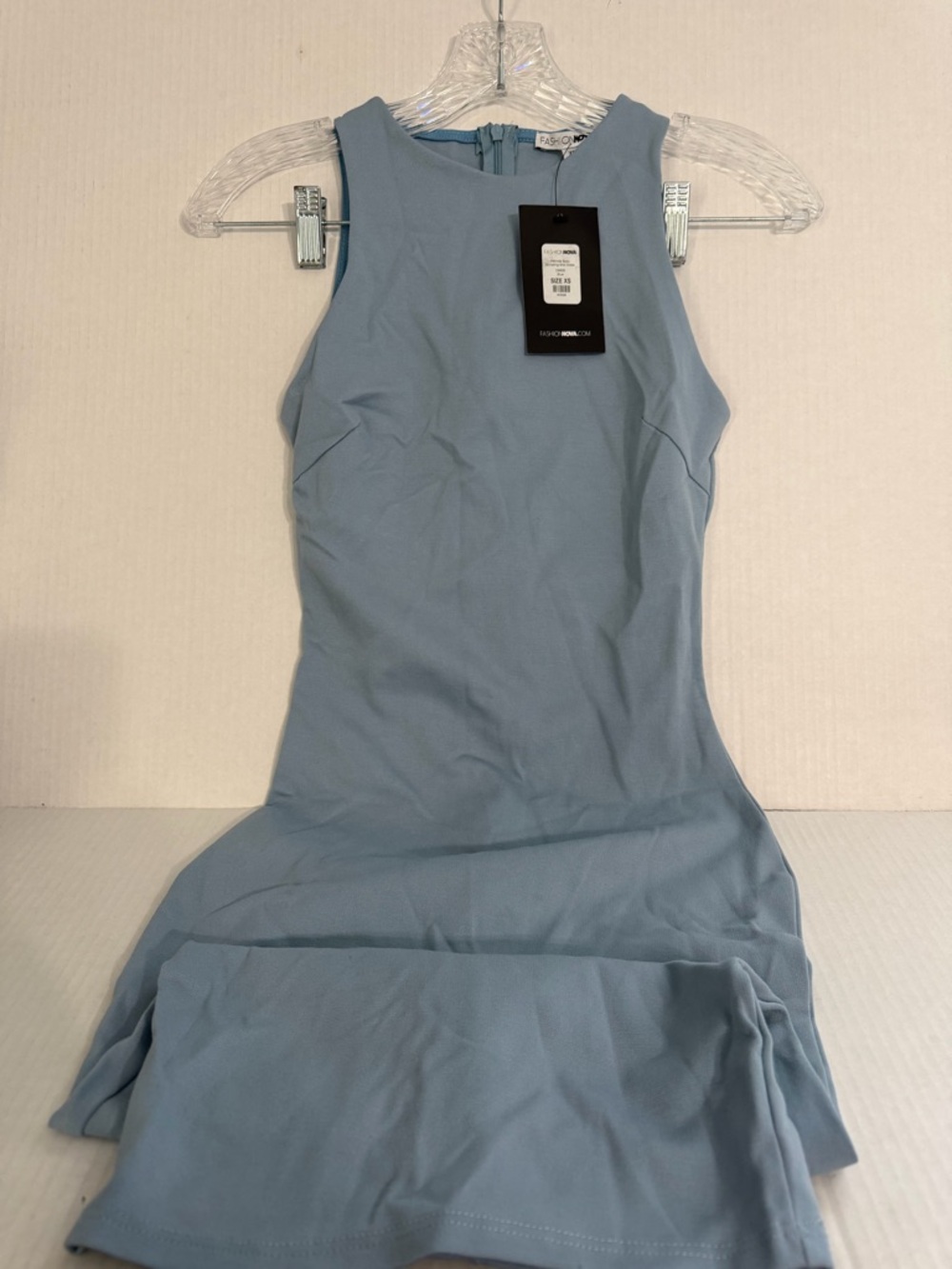 Fashion Nova Light Blue Sleeveless Bodycon Dress